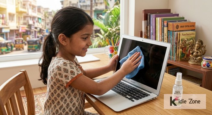 Computer cleaning guide for kids